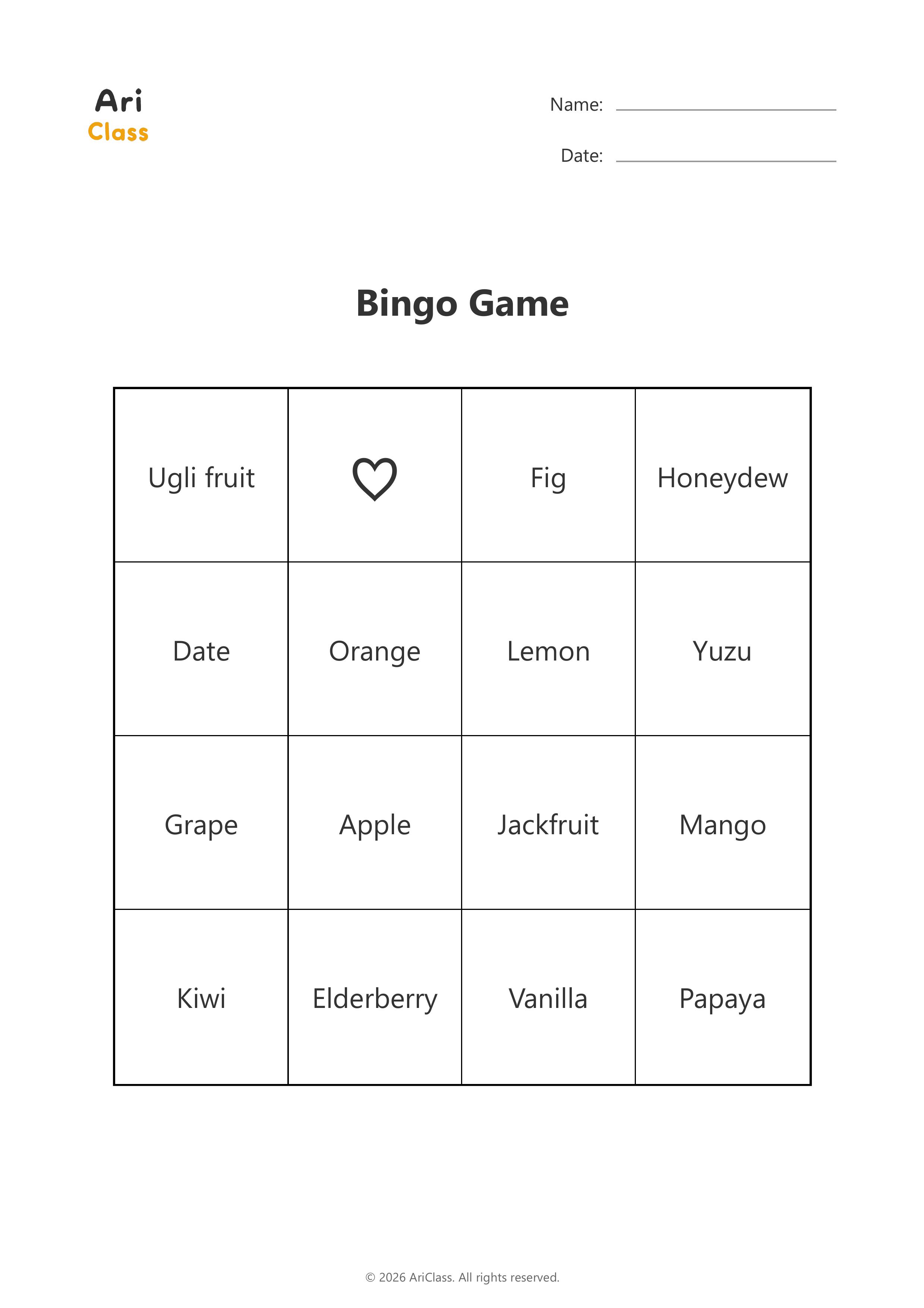Bingo Game